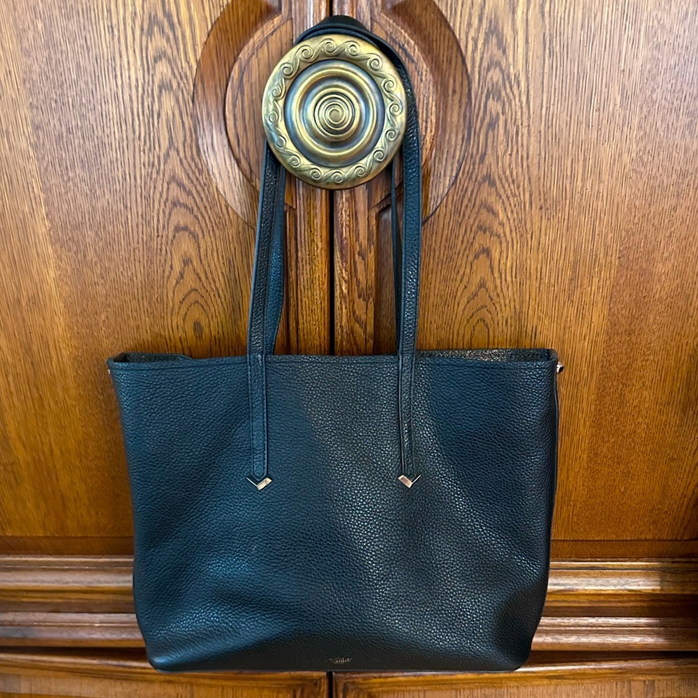 Botkier NY Tote AND large pouch & key fob pebble leather w zipper accents
